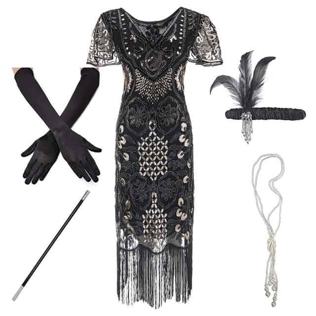 roaring 20s plus size dress with accessories