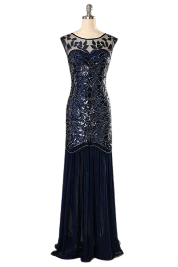 1920s Sequin Mermaid Style Dress