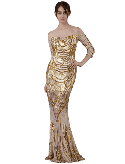 Gold flapper outlet dress