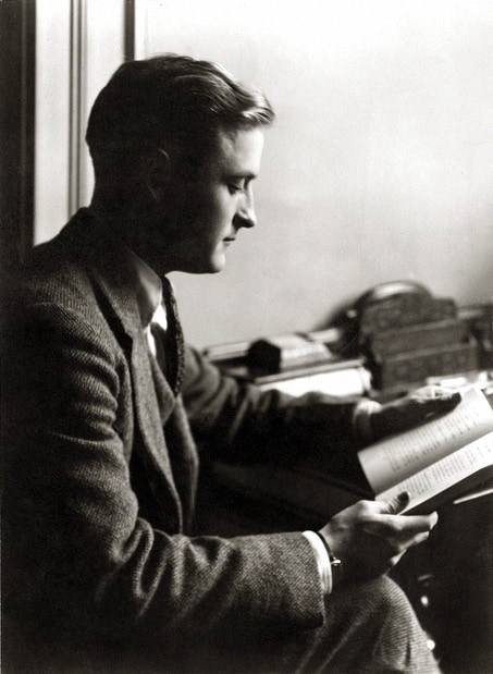 F Scott Fitzgerald reading a book