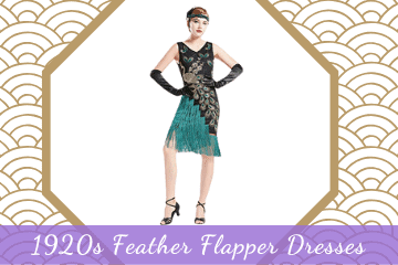 Glamorous Gatsby Feather Flapper Dresses - 1920s Style