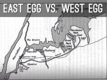 Map Representation of West Egg vs East Egg