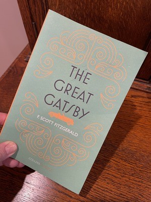 Kerry Wisby (me) Holding My Own Copy of The Great Gatsby Novel