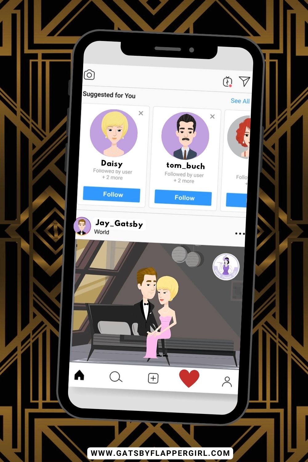 Instagram profiles of Great Gatsby Characters